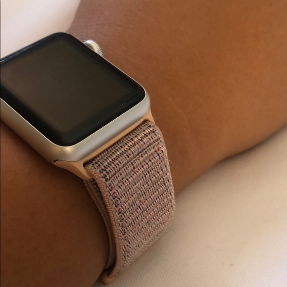 Apple Watch Soft Pink Velcro Band Strap - Picture 7 of 8